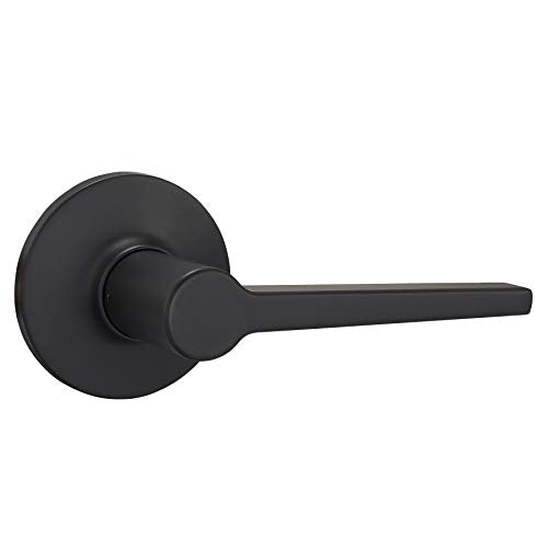 Amazon Basics Manchester Passage Lever Door Handle - Keyless, Reversible, Fits 1-3/8" to 1-3/4" Doors, Adjustable Latch, Matte Black, 1-Pack - size: 1