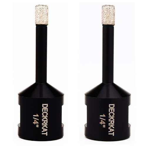 1/4" Dry Diamond Drill Bit Set of 2 Packs, 6mm Tile Hole Saw Drill Bits for Granite Marble Ceramic Glass Porcelain Tiles Stones and Flower-Pots, Core Drill Bits with 5/8-11 Thread for Angle Grinders - size: 1/4"6mm)