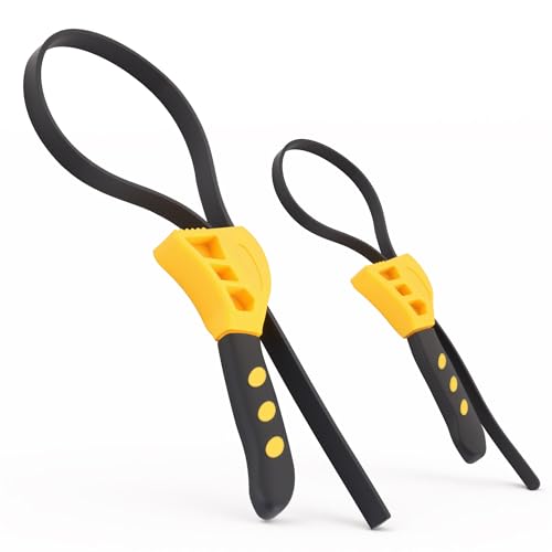 Lichamp 2-Pack Adjustable Rubber Strap Wrench Set, 4" & 6"