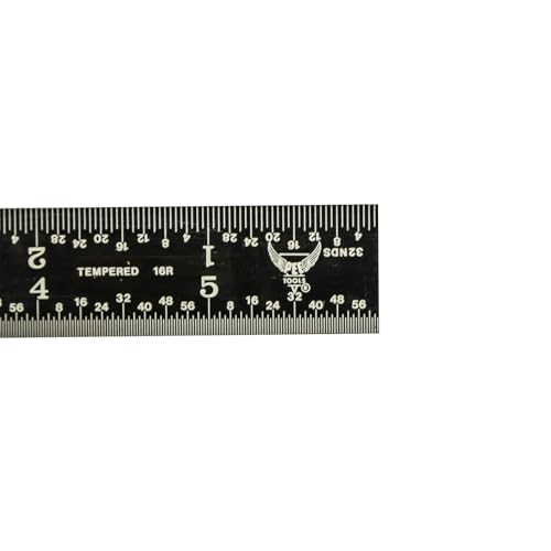 PEC Tools 6" Metal Rule, Designed for High-Accuracy Industrial Environments, Made in USA - color: Black Chrome-rigid, size: 6"