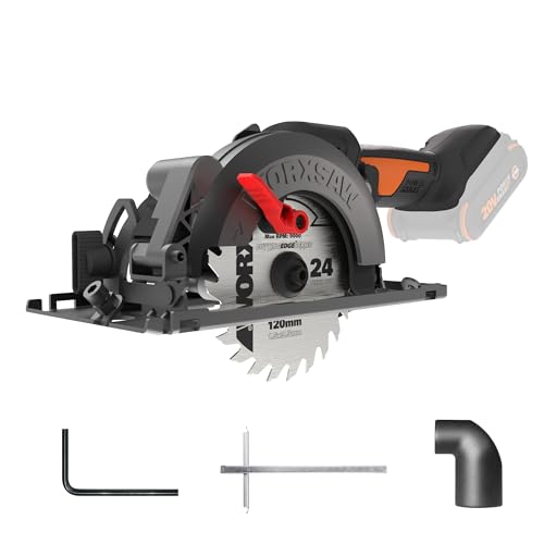 WORX Cordless Compact Circular Saw, 20V 4-1/2-Inch Brushless, WX531L.9