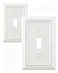 Switch Plates Outlet Covers, 2-Pack Metal Wall Plates, Off White - color: Off White, size: 1 Toggle 2PK