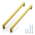 JOY DECOR Gold Cabinet Handles Square Cabinet Pulls, 10 Inch CC, 10 Pack - size: 10 Inch Hole Center