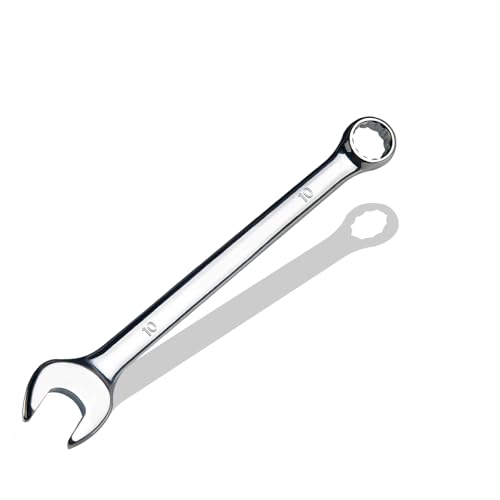 10mm Metric Combination Wrench, CR-V Steel with Mirror Polish, 12-Point Design, 15-Degree Offset, Perfect for Auto Repair, Household, Car & Truck Emergency - size: 10mm