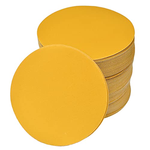 6-Inch No-Hole Hook and Loop Gold Sanding Discs 800-Grit, 100-Pack - size: 800 Grit