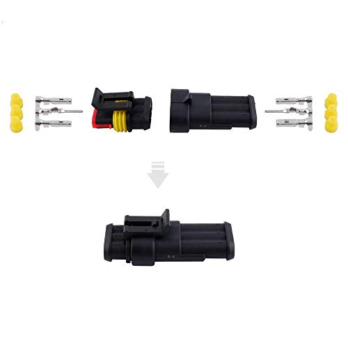 MUYI 10 Kits 3 Pin Way Electrical Connectors for 20-16 AWG Wire Cable 20A - style: 3pin connector(10 sets)
