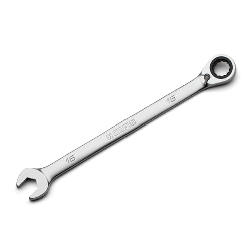 Capri Tools 16 mm 120-Tooth Ultra-Smooth Reversible Ratcheting Combination Wrench, XL Long Series, Metric, 12-Point - size: 16 mm