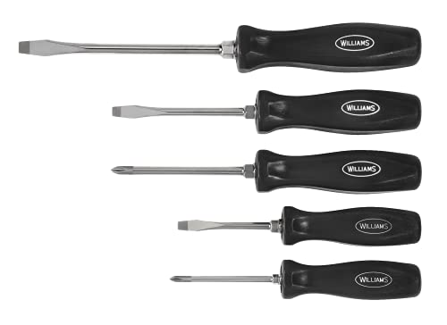 Williams 5-Piece Endurogrip Multi-Size Screwdriver Set, Keystone Slots Hex Bolster & Phillips, Comfort Grip Prevents Slippage, Extra Strength Steel Chrome Blades - style: 5 Piece Mixed