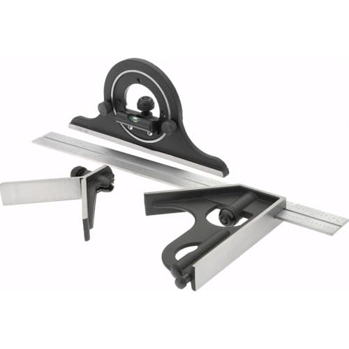 SPI 13-277-9 Combination Square 4-Piece Set: 3 Cast Iron Heads & 12" 4R Steel Blade - style: 12-inch Blade