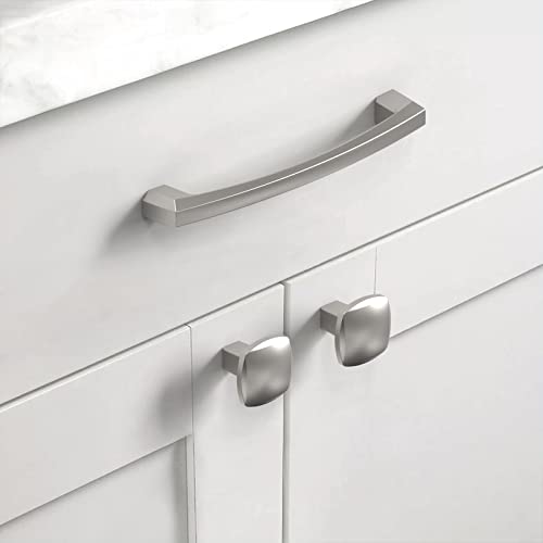 Asidrama 10 Pack 5 inch Brushed Satin Nickel Kitchen Cabinet Handles - color: Brushed Satin Nickel, size: 5" Hole Center(128mm)