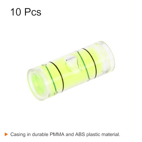 HARFINGTON 10pcs Small Cylindrical Bubble Level Vials 6x15mm PMMA Mini Horizontal Bubble Spirit Level Measuring Layout Tools for RV TV Picture Frame Hanging Tool Leveler - size: 6x15mm