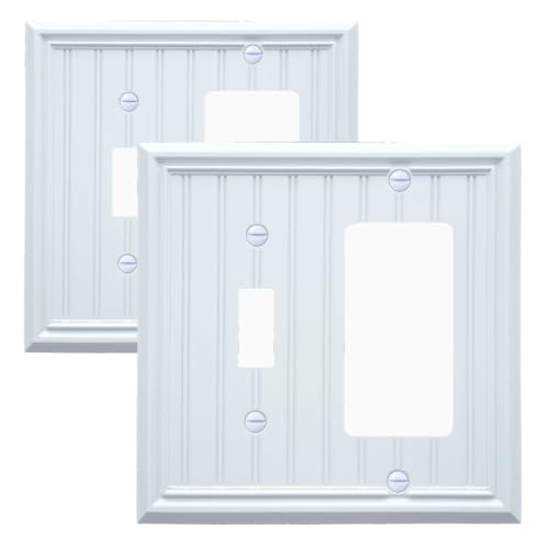 White Natural Material Toggle Light Switch/Decorator Switch Plates(2-Pack) - size: Switch/Decorator
