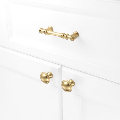 KOOFIZO 30 Pack 3 in Brushed Gold Cabinet Pulls, Gold Drawer Handles P30 - color: Brushed Gold, size: 3" CC - 30Pcs
