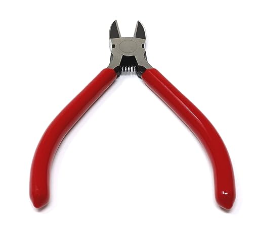 iexcell 4.0" Flush Cutter Side Cutter Wire Cutter Pliers Nippers Repair Tool, Red, Chrome-Vanadium Steel - size: 4.0 Inches
