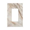 Beige Marble Pattern Light Switch Cover Modern Wall Plate Decorative 1 Gang Single Rocker Switch Plates Electrical Outlet Faceplate for Bathroom Kitchen Bedroom 5" x 3" - size: 1 Gang Single Rocker