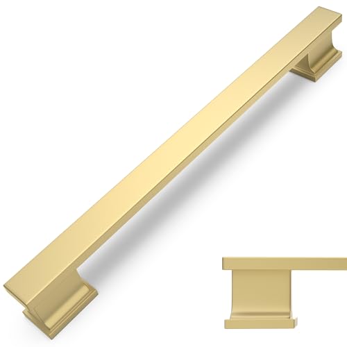 COTYKILEY 10 Pack 6-1/4 Inch(160mm) Brushed Gold Cabinet Handles Gold Kitchen Cabinet Pulls Cabinet Door Handles Kitchen Cabinet Hardware - color: Brushed Gold, size: 6-1/4" Hole Center（160MM）