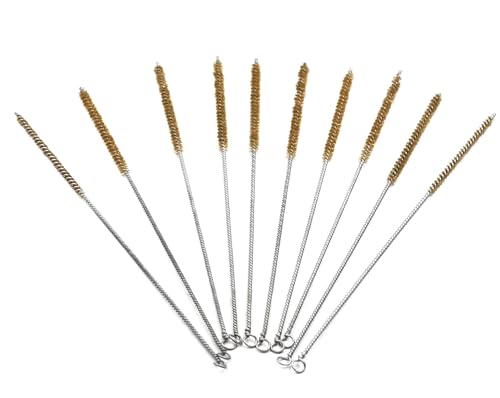 6mm/ 0.25" Diameter Brass Wire Tube Brush Cleaning Tool , Pipe Cleaners Brush for Tube Bottle Pipe Welding Slag and Rust Remove Cleaner Tool , 10pcs - size: 6mm/0.25"