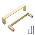 10 Pack 3.75 Inch(96mm) Kitchen Cabinet Handles Brushed Gold Cabinet Pulls Kitchen Cabinet Hardware Drawer Pulls for Dresser Cupboard Wardrobe | Heavy-Duty Solid Zinc, Screws Included, Easy to Install, Comfortable to Grip, Modern, Kitchen Pulls for Drawer