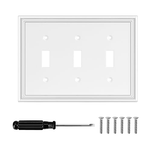 Ranweydi Decorative Wall Plate Double Toggle Light Switch Covers Plates - size: 3 Gang Triple Toggle