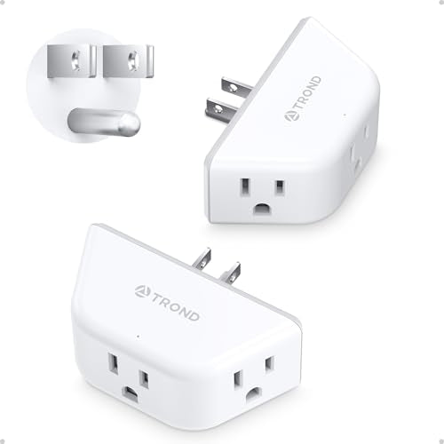 TROND Multi Plug Outlet Extender 2 Pack, Outlet Splitter for Bathroom - color: White, size: 3AC-3 Prong Plug, 2 Pack