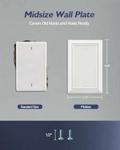 Switch Plates Outlet Covers, 2-Pack Metal Wall Plates, Off White - color: Off White, size: 1 Blank 2PK