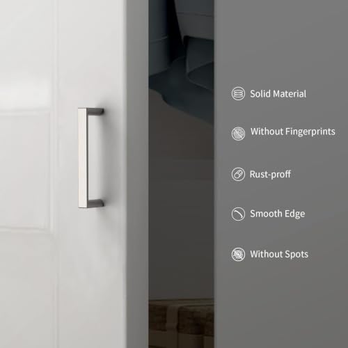 6 Pack 3.75 Inch Brushed Nickel Cabinet Pulls, Kitchen Hardware - color: Brushed Satin Nickel, size: 3.75"/96MM Hole Center, style: 6 Pack