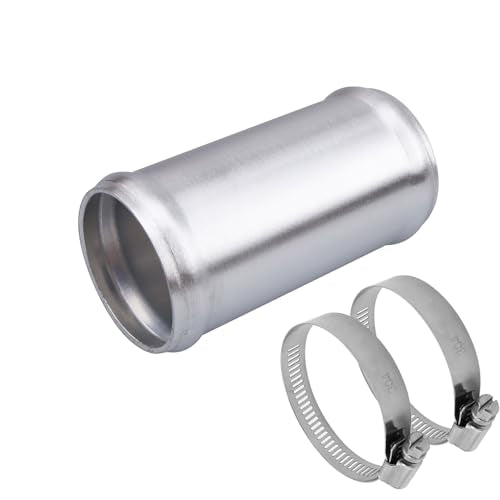 AC PERFORMANCE 2" (51mm) OD Aluminum Alloy Hose Joiner Silicone Pipe Connector Bead, 4" Length with 304 SS Clamps - size: 2" (51mm)