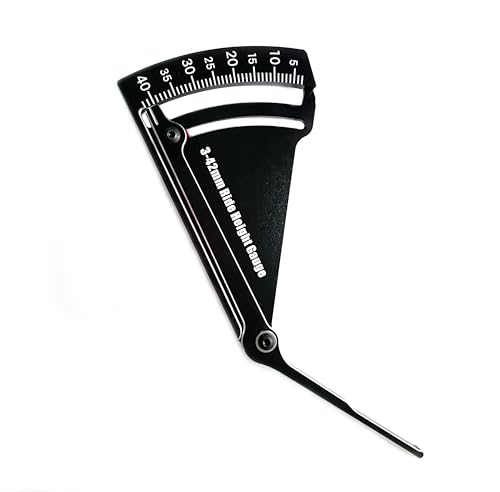 RC Car Ride Height Gauge Adjustable 3-42mm RC Wheel Height Rim Camber Gauge | Wide 3-42mm adjustable range for height&rim camber, durable alloy construction, clear sliding markings, compact pit-side tool