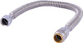 SharkBite Max 24 in Corrugated Flexible Water Heater Connector, 3/4 Inch Push-to-Connect x 3/4 Inch FIP, Brass Plumbing Fitting, Stainless Steel, URSS3088FX24 - size: 24 in. L x 3/4 in. PTC x 3/4 in. FIP