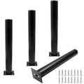 4-Pack Adjustable Aluminum Alloy Furniture Legs 12" Height Black - color: Black, size: 12 Inch