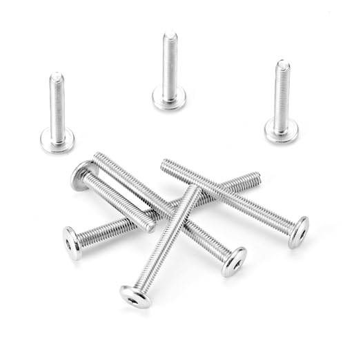 M3 x 20mm 25mm 30mm 35mm 40mm Flat Round Head Hex Socket Cap Screws Bolts, Furniture Screws, 304 Stainless Steel, Metric Fully Threaded, Allen Hex Drive, Bright Finish, Assortment Kit 100PCS - size: M3 x 20/25/30/35/40mm (100PCS)