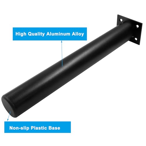 4-Pack Adjustable Aluminum Alloy Furniture Legs 12" Height Black - color: Black, size: 12 Inch