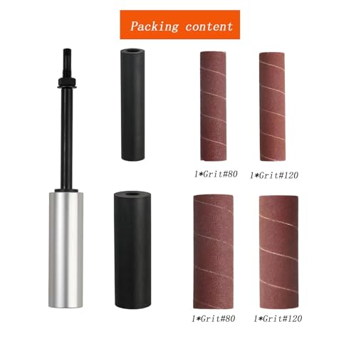 Portable Spindle Sander Hand-Held Rubber Sanding Drum for Drill 4-1/2" x 1-1/2" and 4-1/2" x 1" Hand Drum Sander (Silvery) - color: Silvery