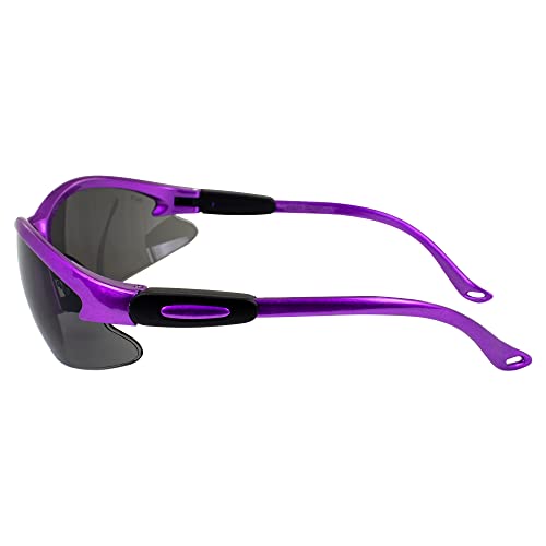 Global Vision Safety Shop Glasses - color: Purple Frame/Smoke Lens