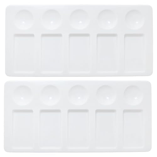 10PCS Rectangular Watercolor Palette Art Gouache Palette Acrylic Paint Mixing Tool 21x10x1.5cm Ideal for Sketching Essential for Outdoor Painting Classes White