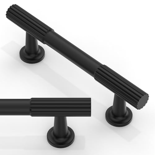 10 Pack Matte Black Cabinet Pulls 3 Inch(76mm) Kitchen Cabinet Handles Solid Zinc Alloy Cabinet Hardware Drawer Pulls - color: Matte Black, size: 3" Hole Center