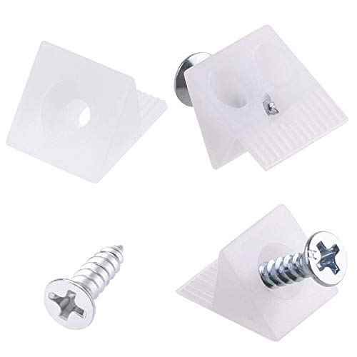 Canomo 100 Packs Fixing Mending Wedges 90 Degree Drawer Plastic Angle Code Bracket for Furniture Chest Drawer Bottom Repair with Screws, 14.5x13.5x9.5mm - size: 14.5x13.5x9.5mm