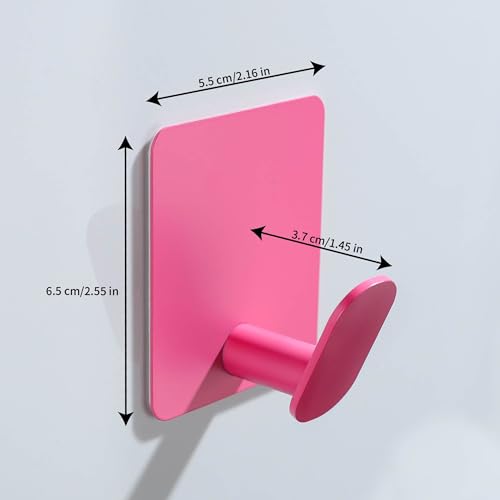 DELITON 4 Pack Hooks for Wall - Cute Kids Wall Hook Adhesive Coat Robe Towel Hooks for Bathrooms Kitchen Heavy Duty Stainless Steel, Pink - color: Pink