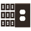 ENERLITES 10 Pack Oversized Duplex Outlet Covers, Jumbo Wall Plate, Brown - color: Brown, size: Over-Size