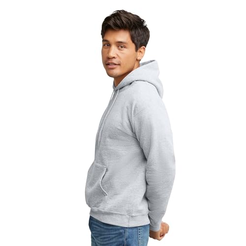 Hanes Men's Hoodie - EcoSmart Fleece Hooded Sweatshirt for Men & Women - Midweight Fleece - Big & Tall Available - color: Ash, size: Small