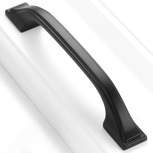 Matte Black Cabinet Pulls 3-3/4 Inch Solid Drawer Pull 10 Pack 8222 - color: Matte Black, size: 3-3/4 Inches, style: 10 Pack Arch Pull