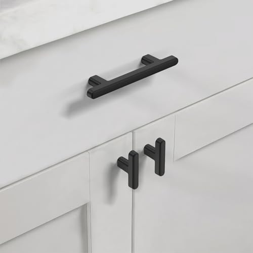 Asidrama 10 Pack 3 Inch(76mm) Matte Black Kitchen Cabinet Handles, Cabinet Pulls Kitchen Cabinet Hardware for Cupboard Drawer Pulls - color: Matte Black, size: 3" Hole Center, style: 10 Pack