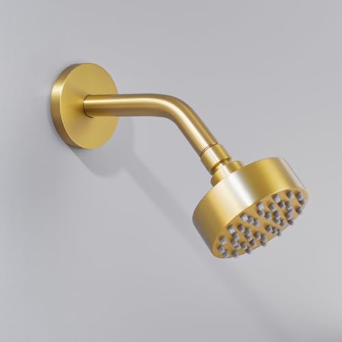 RANDOM Shower Arm with Flange,Gold 6 Inches Wall Mount Angle Shower Head Extension Arm For Fixed Shower Head Stainless Steel,Champagne Bronze.RD91018-6CB - color: 6″ Champagne Bronze(Round Flange)