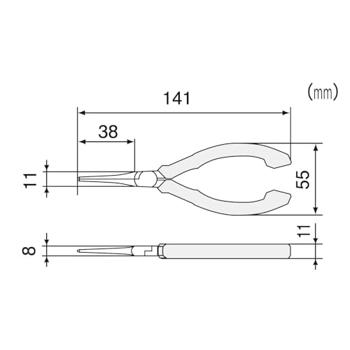 ENGINEER PS-03 Precision Mini Long Nose Pliers Needle Tip 141mm, ESD Safe