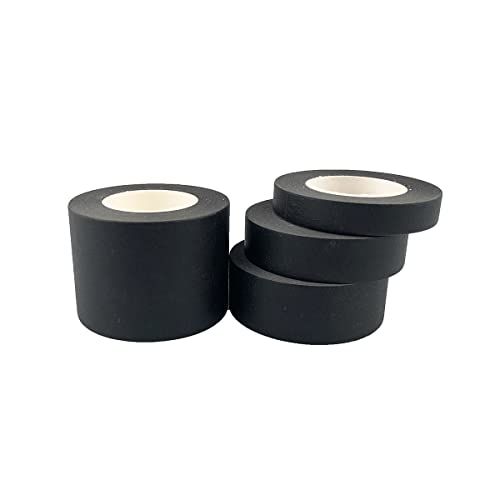 4 Rolls Black Masking Tape Multi-Size - color: Black, size: 2Inch,1Inch,0.7Inch,0.5Inch X 22 Yard