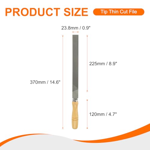 HARFINGTON 3pcs Flat Cut File 10" Double Cut Teeth High Carbon Steel Hand Rasp File with Wood Handle for Metal Wood Deburring Removing - size: 10"