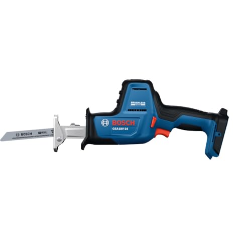BOSCH GSA18V-24N 18V Compact Reciprocating Saw - Lightweight Design, Tool-Free Blade Change, Variable Speed Control for Efficient Cutting (Bare Tool)