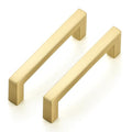 Ravinte Brushed Gold Cabinet Handles Solid Cabinet Pulls, 3 Inch CC, 5 Pack | Zinc Alloy, Slim Square Bar Grip, Smooth Drawer Pull Feel, Kitchen Cabinet Update, For Cupboards, Dressers, Drawers, Hardware - color: Brushed Gold, size: Flat Black 3'' Hole Ce
