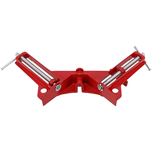 FUNSUEI 6 PCS 90 Degree Corner Clamp Set, Right Angle Clamps, Steel Corner Clamps for Woodworking Right Angle Clip Fixer for Glass Holder, Picture Frame, Hand Tools, Red