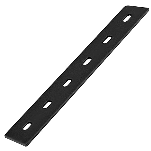 6 Pack Black Flat Mending Plates,14" L x 1-1/2" W,Slots for 3/8" Bolts